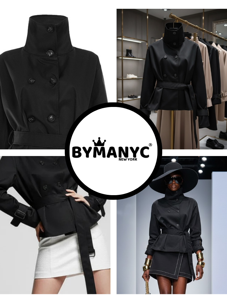 Thumbnail: Women's Structured Wrap Jacket BLACK - COBBLE HILL: New Collection COUTURE in BR