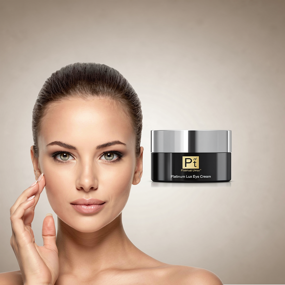 Woman with flawless skin and Platinum Lux Flawless Cream