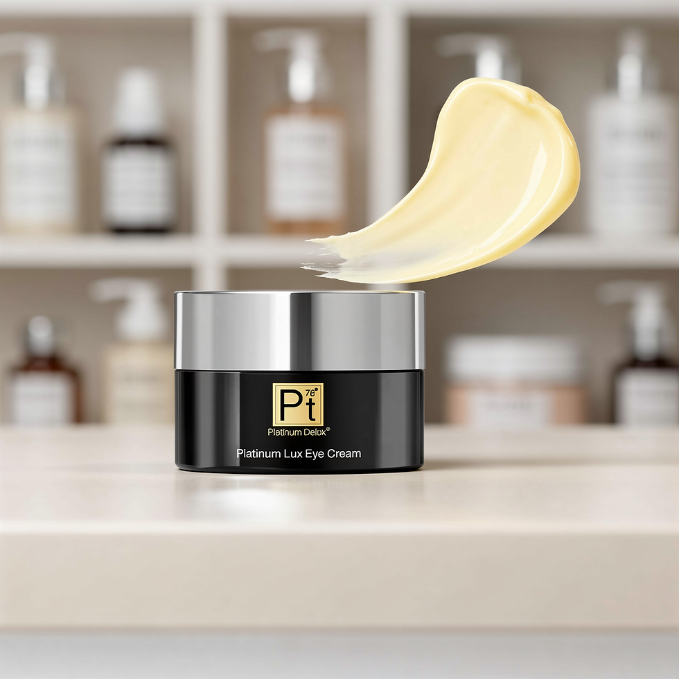 Miniatura: Platinum Lux Eye Cream jar with cream swirl