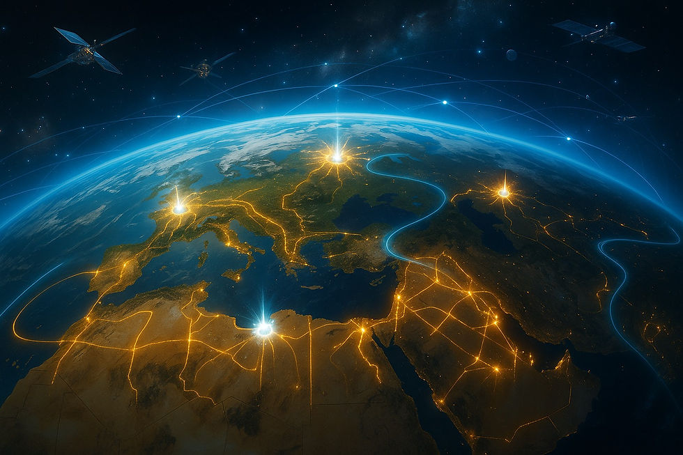 Photorealistic image of Earth representing a Type I Civilization on the Kardashev Scale, featuring nuclear fusion, planetary energy integration, and sustainable climate and transport technologies.