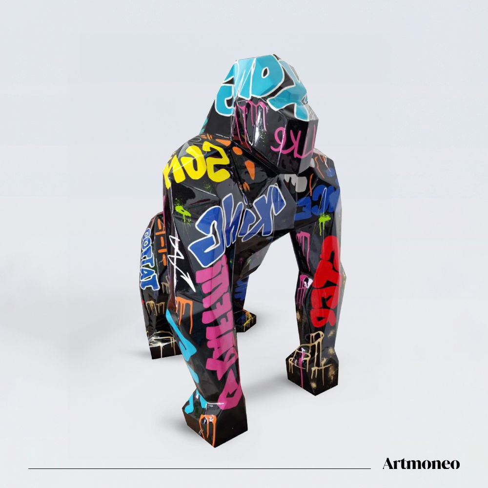 Statue Gorille Origami Résine 130cm - Pop Art