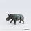Miniature : Statue Rhinocéros Résine 140cm - Naturel