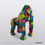 Miniature : Statue Gorille Origami Résine 130cm - Puzzle Multicolore