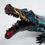 Miniature : Statue Crocodile Résine 130cm - Trash Noir