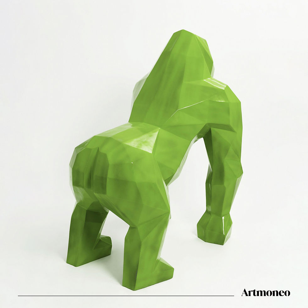 Miniature : Statue Gorille Origami Résine 130cm - Vert