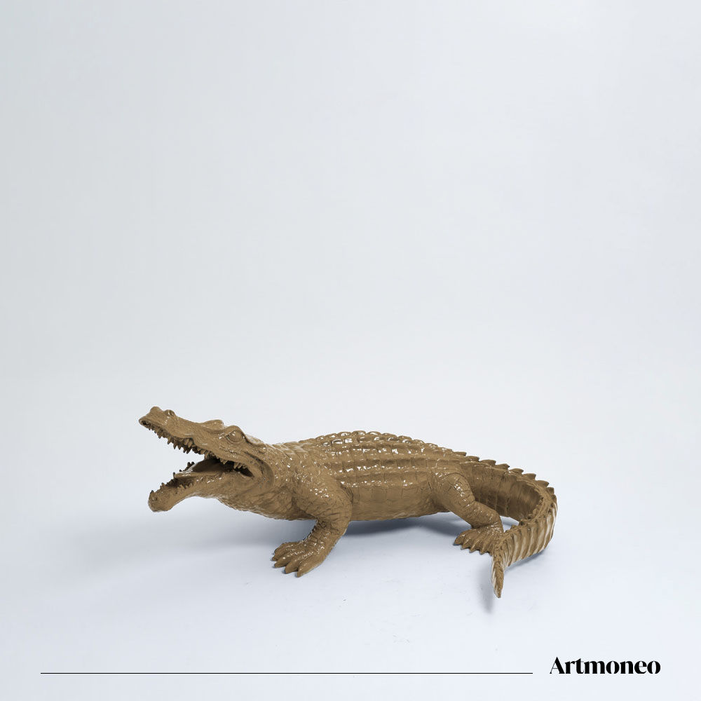 Statue Crocodile Résine 130cm - Marron