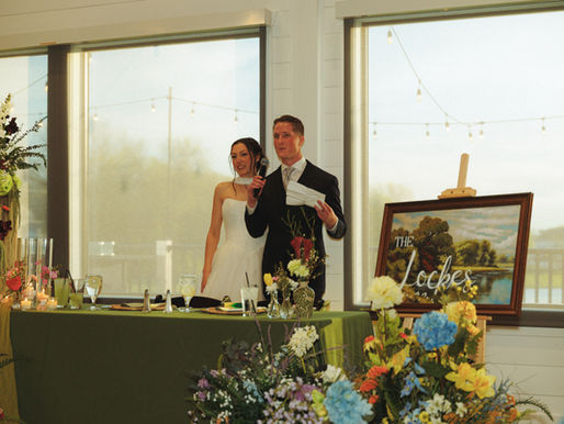 DIY wedding decor displayed at reception venue