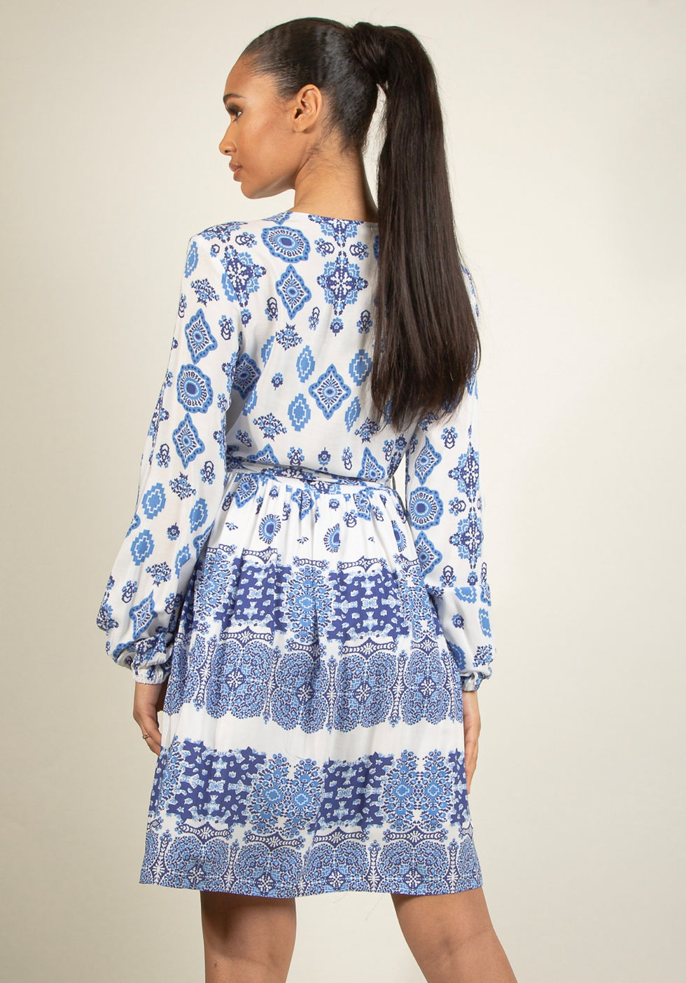 Thumbnail: Blue Printed Swing Dress