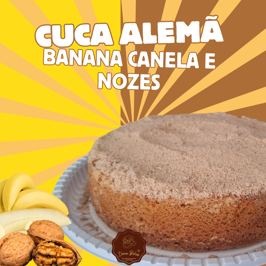 Cuca Alemã de Banana, Canela e Nozes