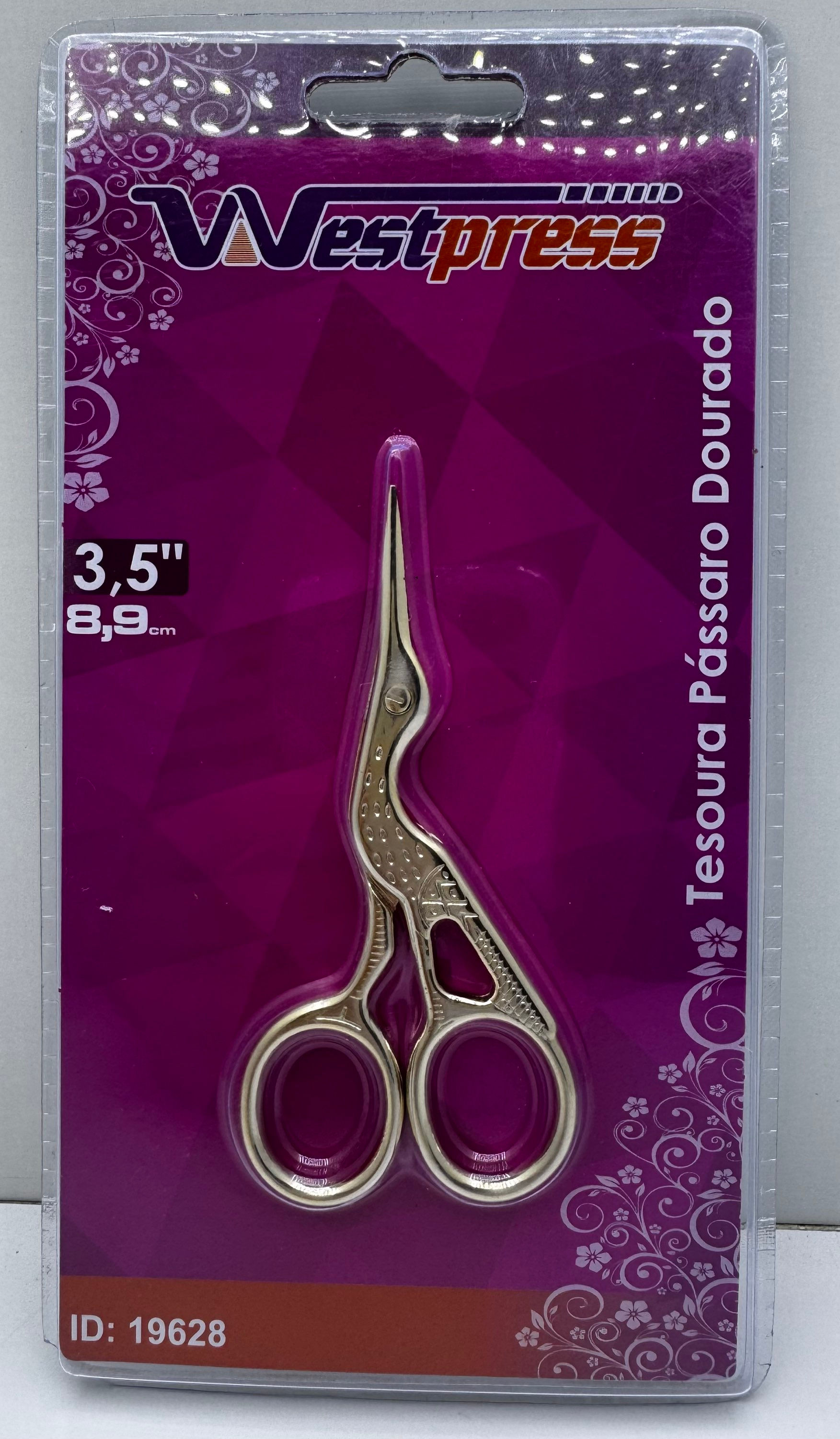 Tesoura Garça Dourada para Bordado