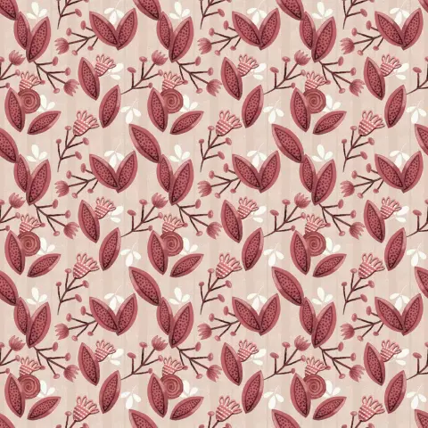 Tricoline Digital Merlot Folinhas