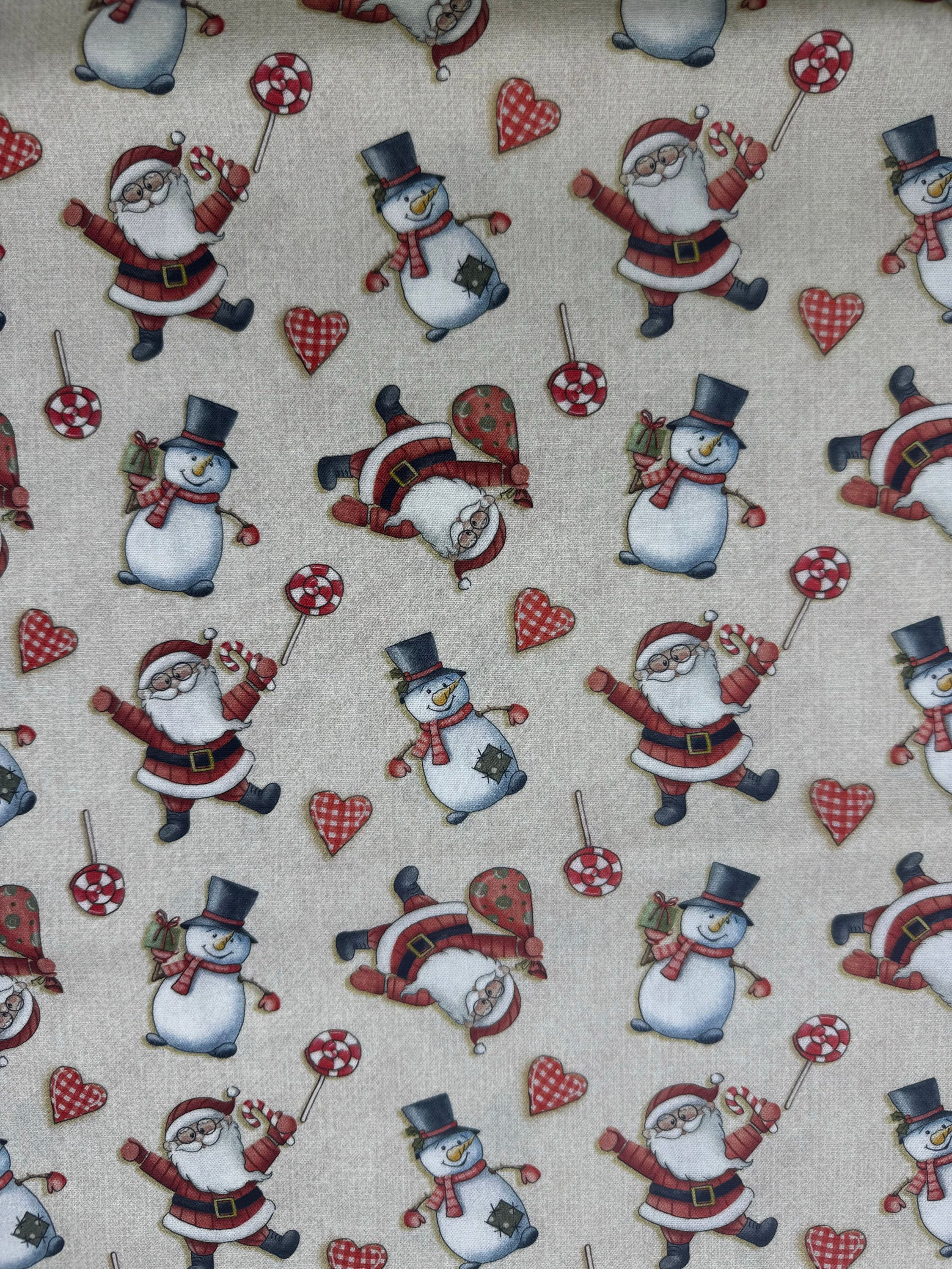 Tricoline Digital Noel fundo Bege