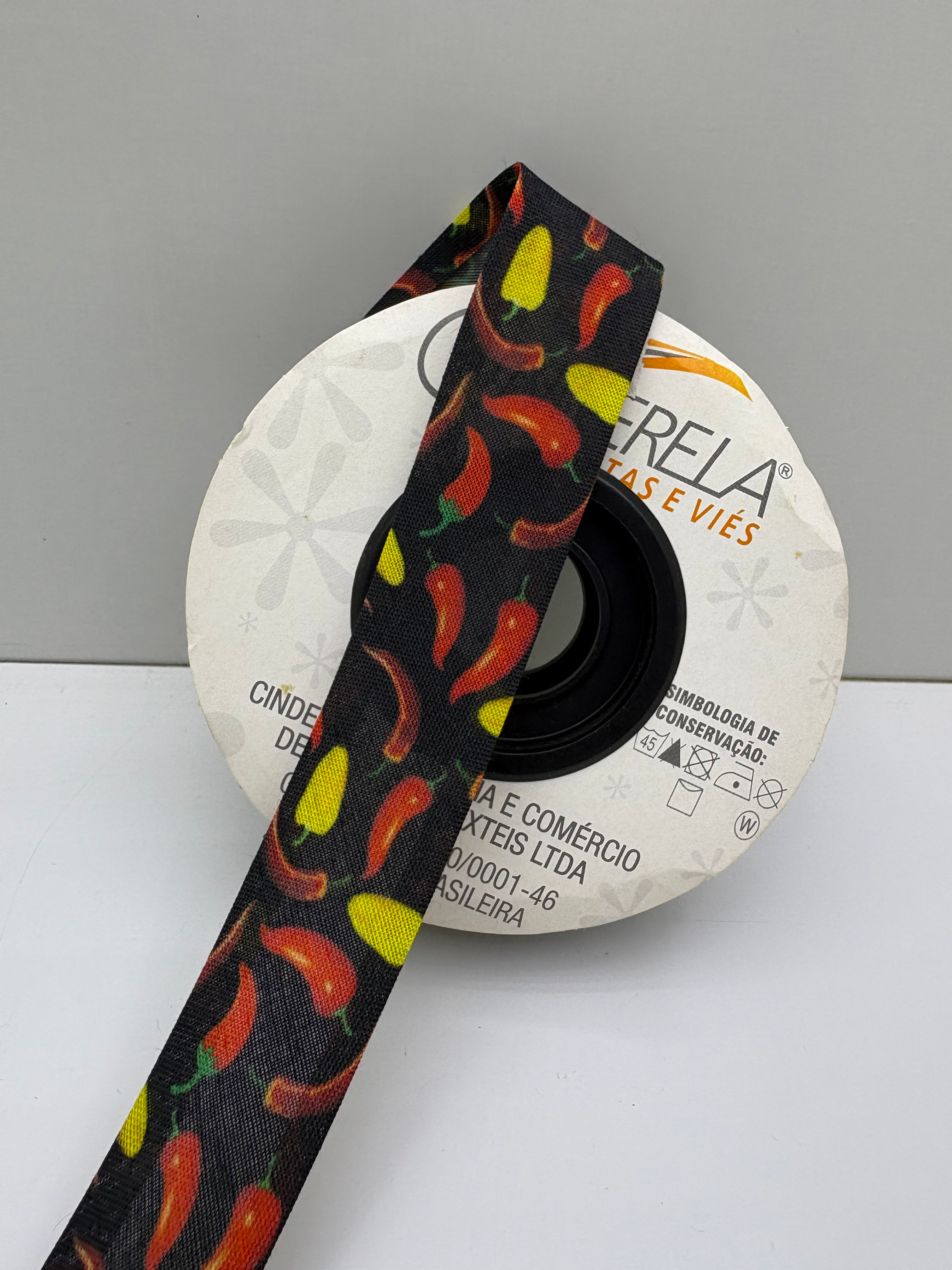 Viés Popeline Kitchen Pimentas 25 mm