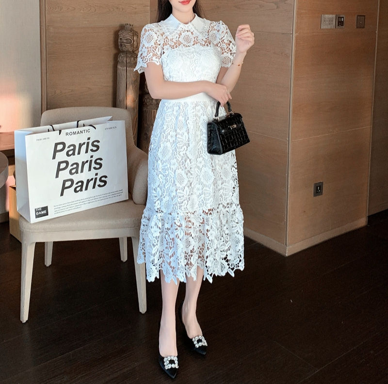 Küçük resim: Beyaz Dantel İşlemeli Midi Ürün Kodu A1270