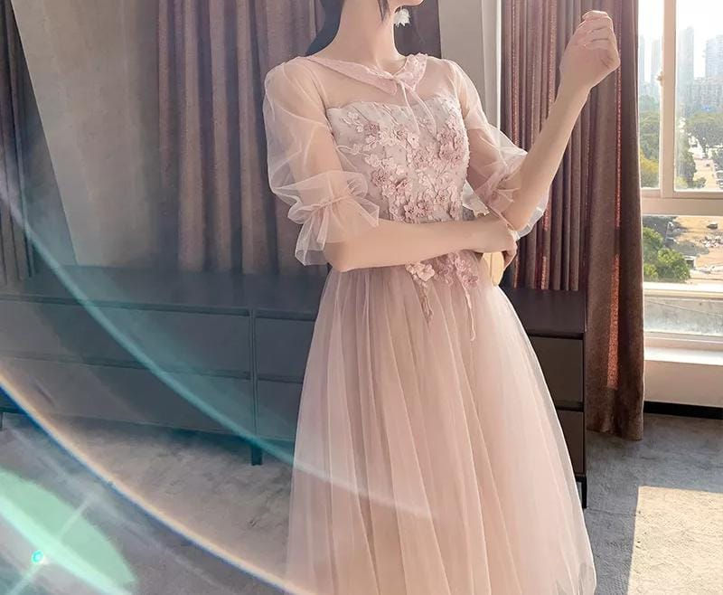 Thumbnail: Midi Boy İşleme Detaylı Tül Elbise Ürün Kodu: A1163