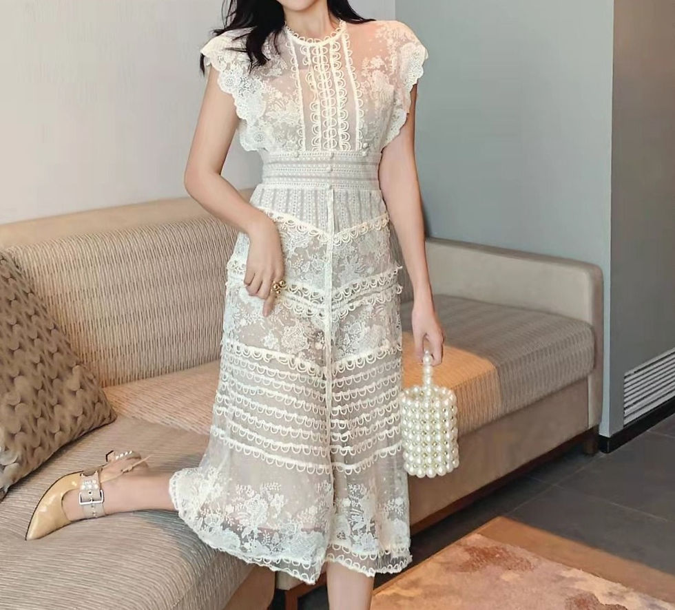 Küçük resim: Ekru Güpür Detaylı Midi A1272