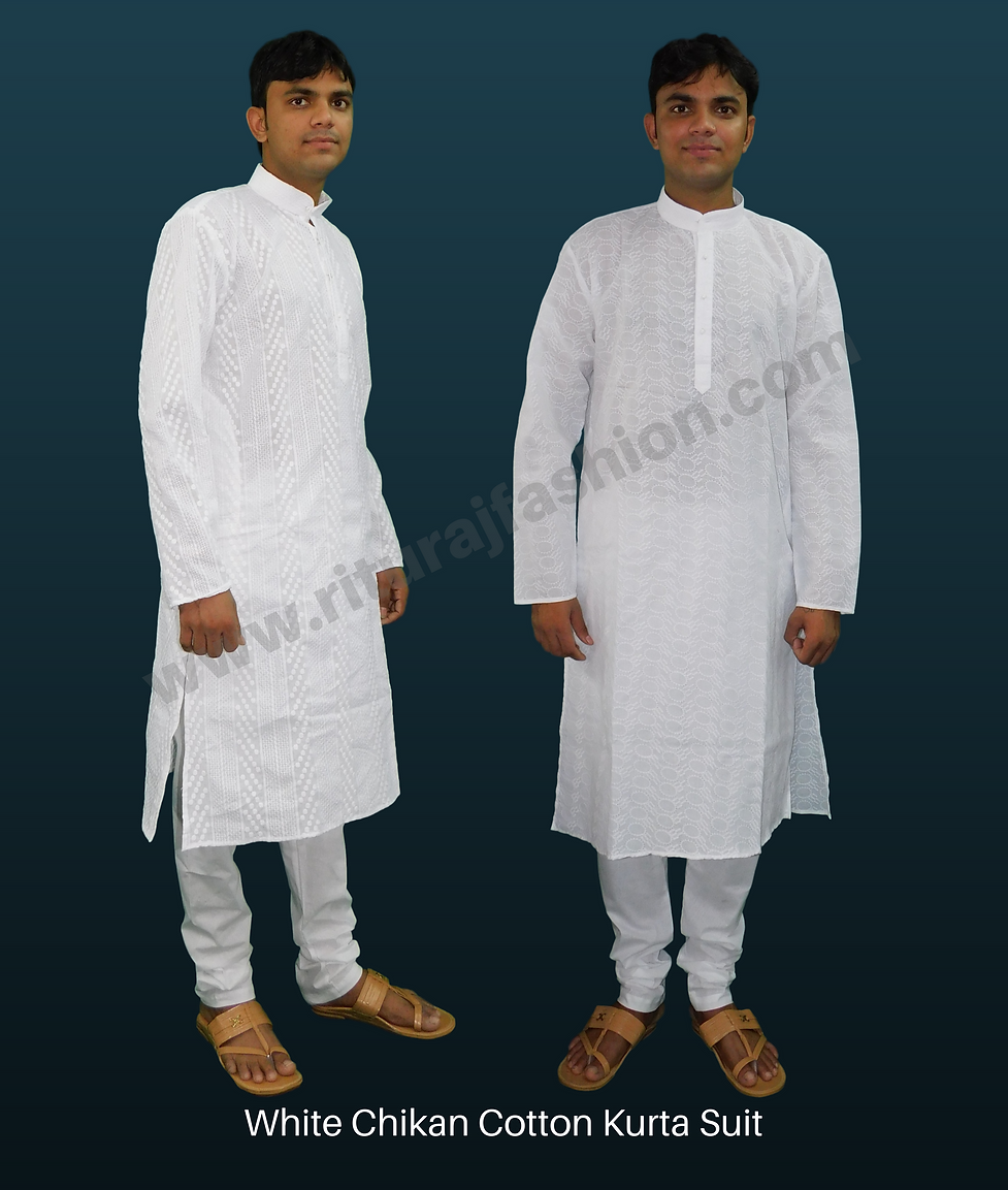White Chikan Cotton Kurta Suit.png