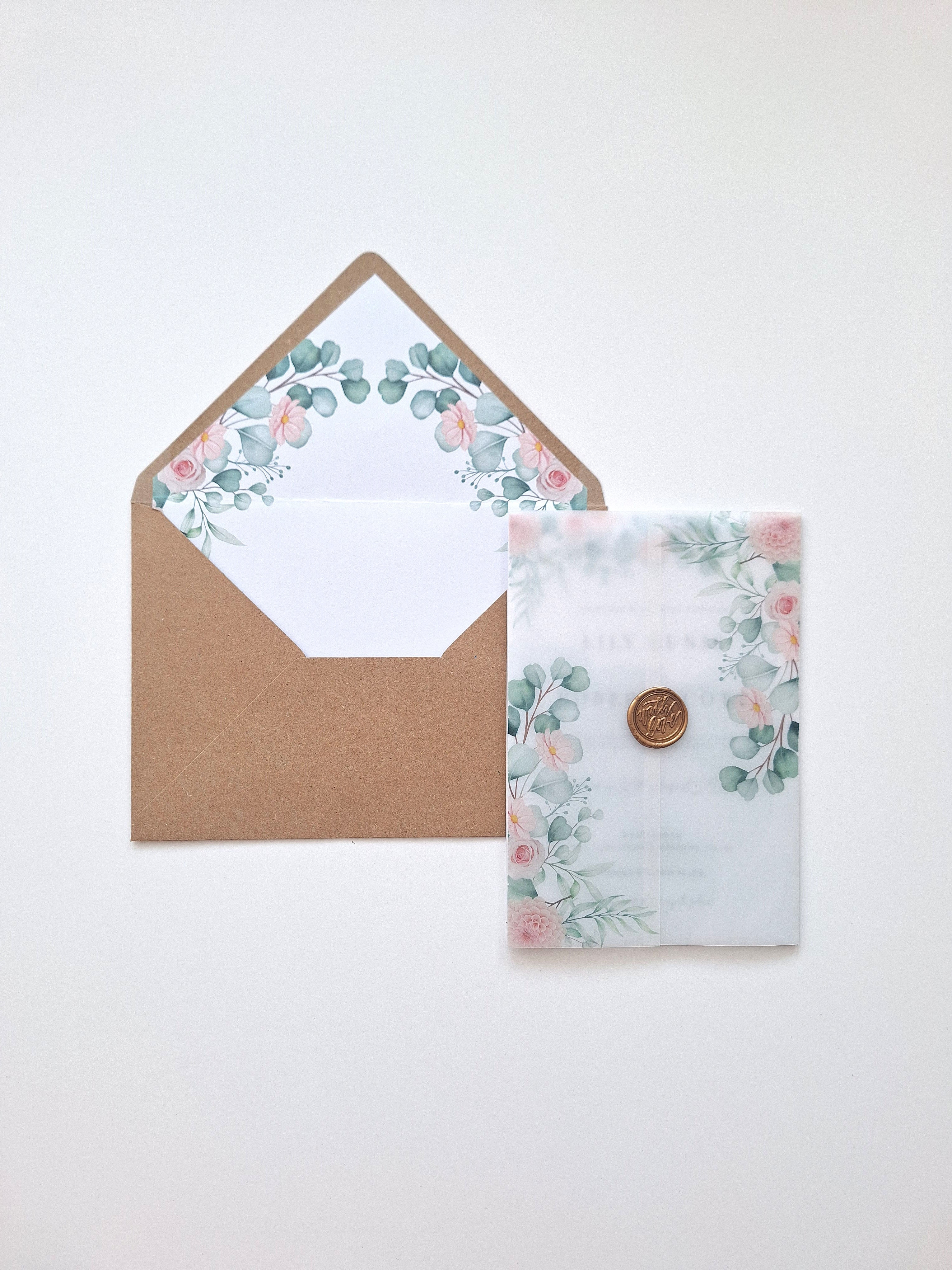 Blush Lily Vellum Invitation Suite