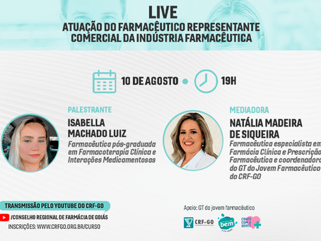 Atuação do farmacêutico representante comercial é tema de live do CRF-GO