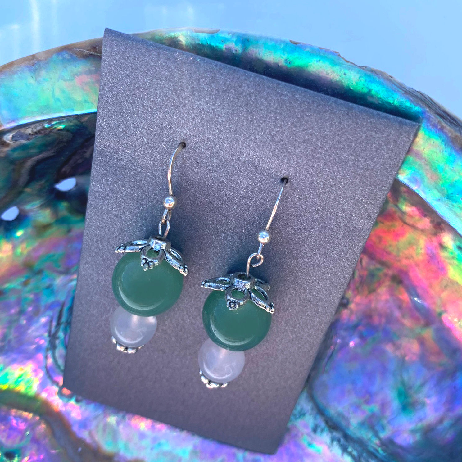 Aventurine and Rose Quartz Earrings