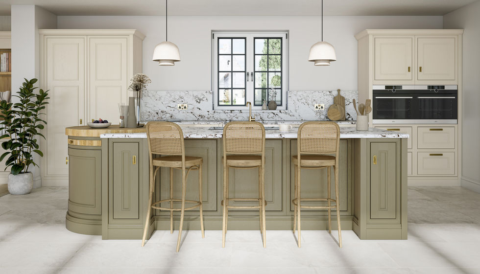 Elegant kitchen island with seating