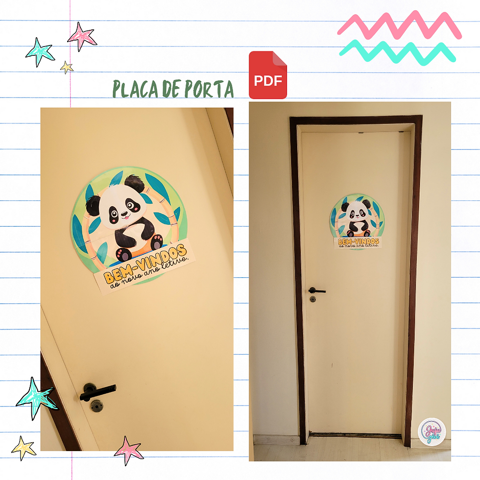 Miniatura: Placa Bem-Vindos Ano Letivo - Tema Panda