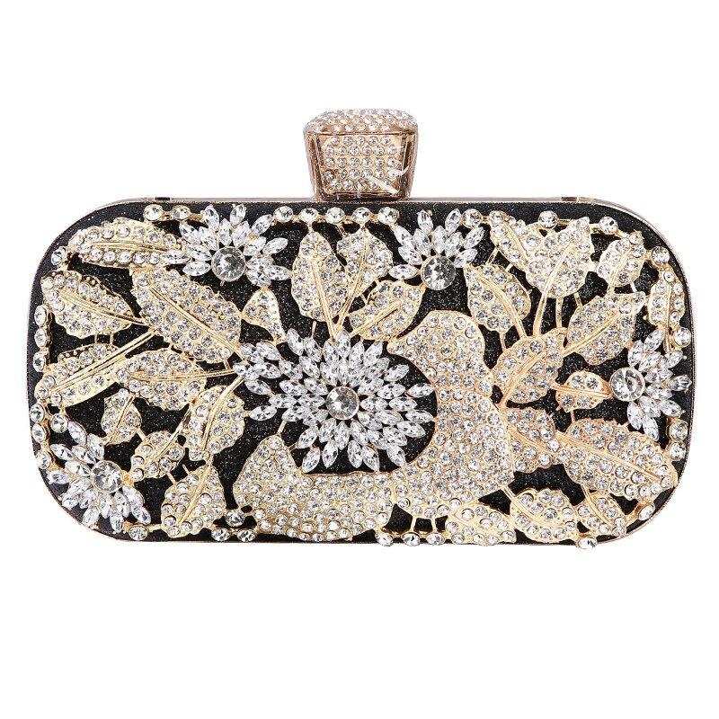Miniatura: Diamond Evening Clutch Bag for Women Wedding Golden Clutch Purse Chain Shoulder