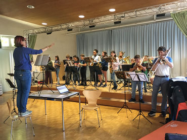 Hauptprobe für den Auftritt mit der Stadtmusik Zürich