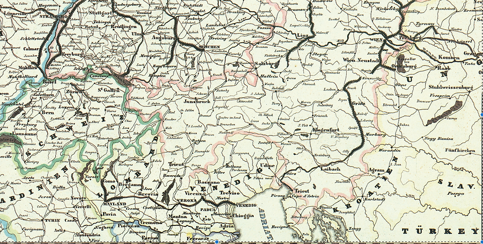Bahnkarte 1849