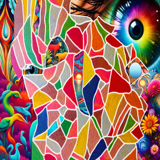 An out of body experience A mixed media work of art - digital and acrylic paint