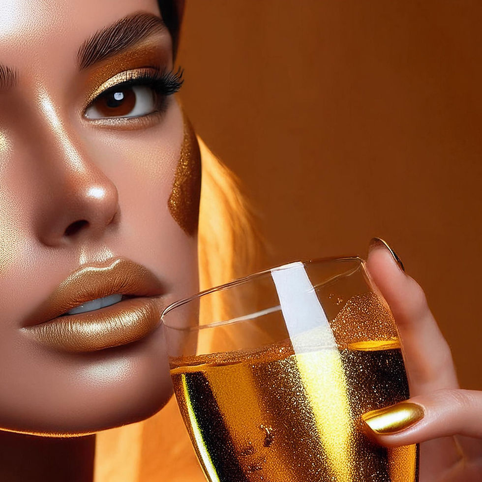 A beautiful woman drinking relaxing with a glass of EJ PRETTY WINE