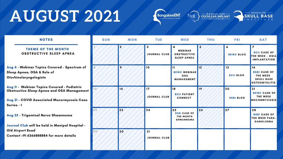 Academic Schedule
August 2021