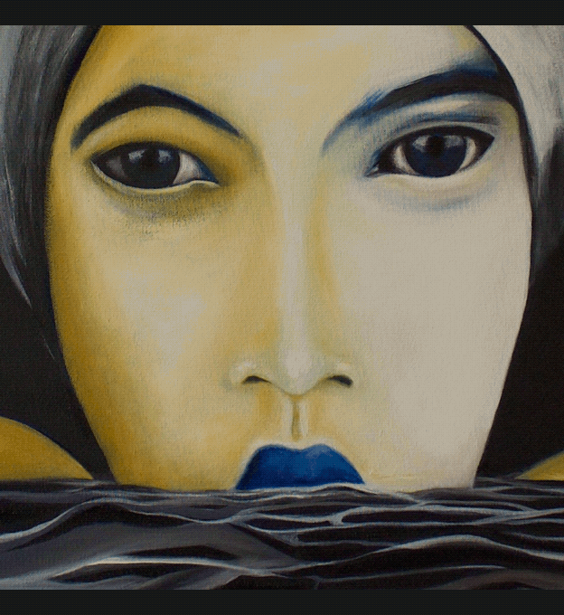 video collage of portraits and photos of the artist