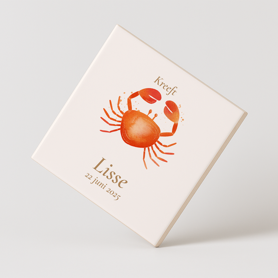 Kreeft sterrenbeeld tegeltje met naam