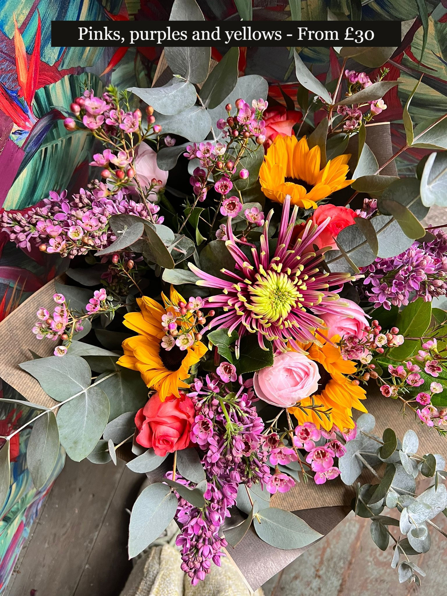 Pinks, purples & yellows