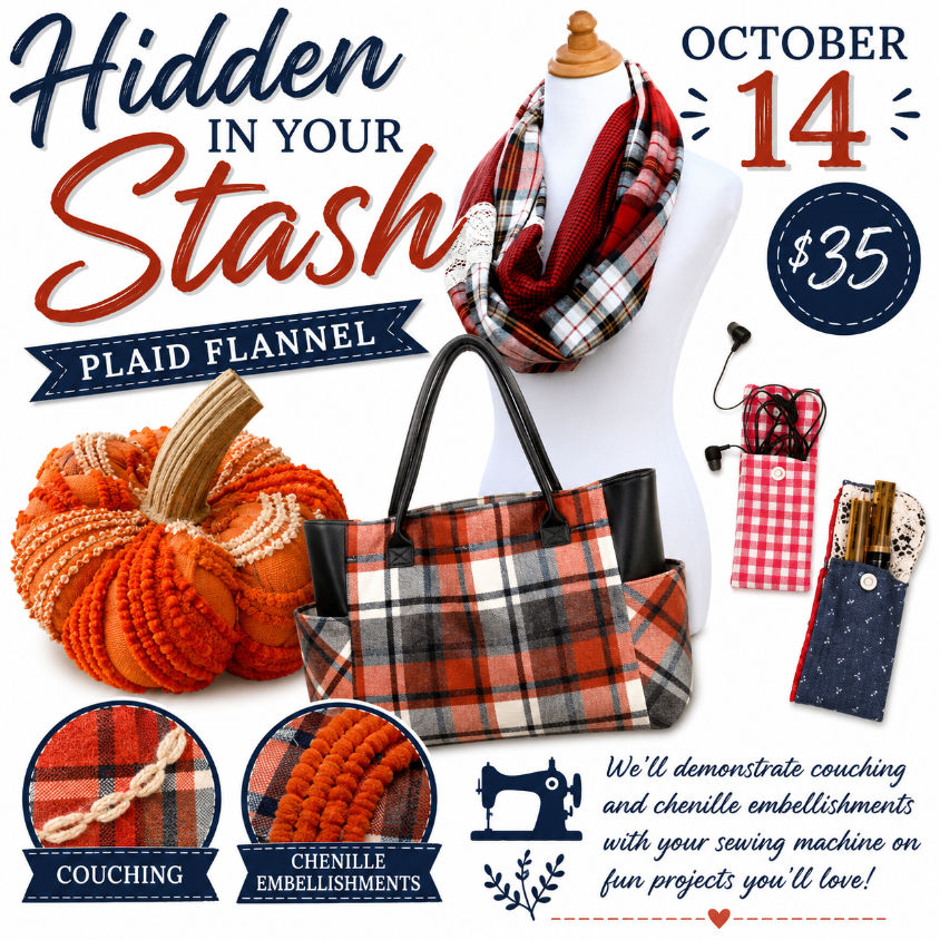 Hidden in Your Stash: Couching and Chenille
