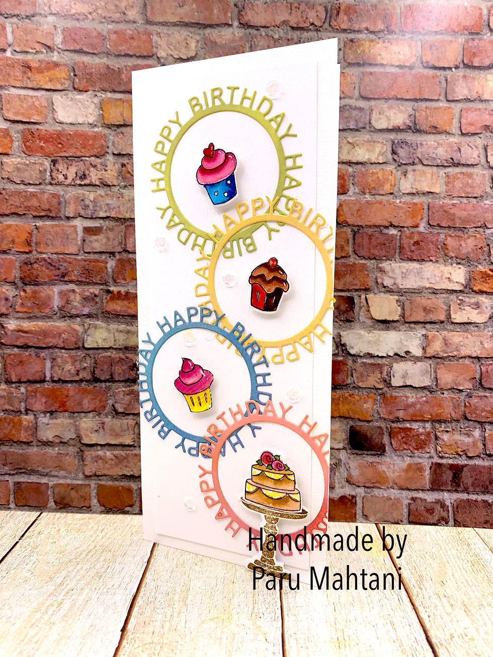 Slimline birthday cake card