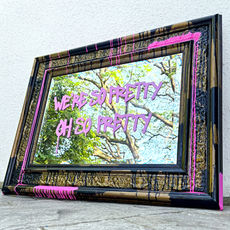 Custom hand-painted mirror