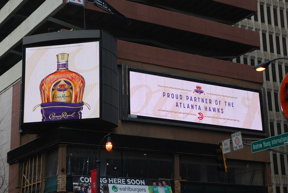 Digital OOH billboards in Atlanta for Crown Royal