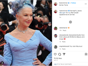 Bright blue hair and cheek-length bangs – it all happened on the Cannes red carpet