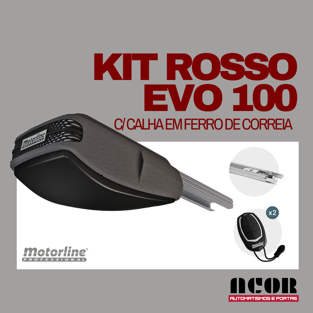 KIT ROSSO EVO 100, C/ CALHA EM FERRO DE CORREIA