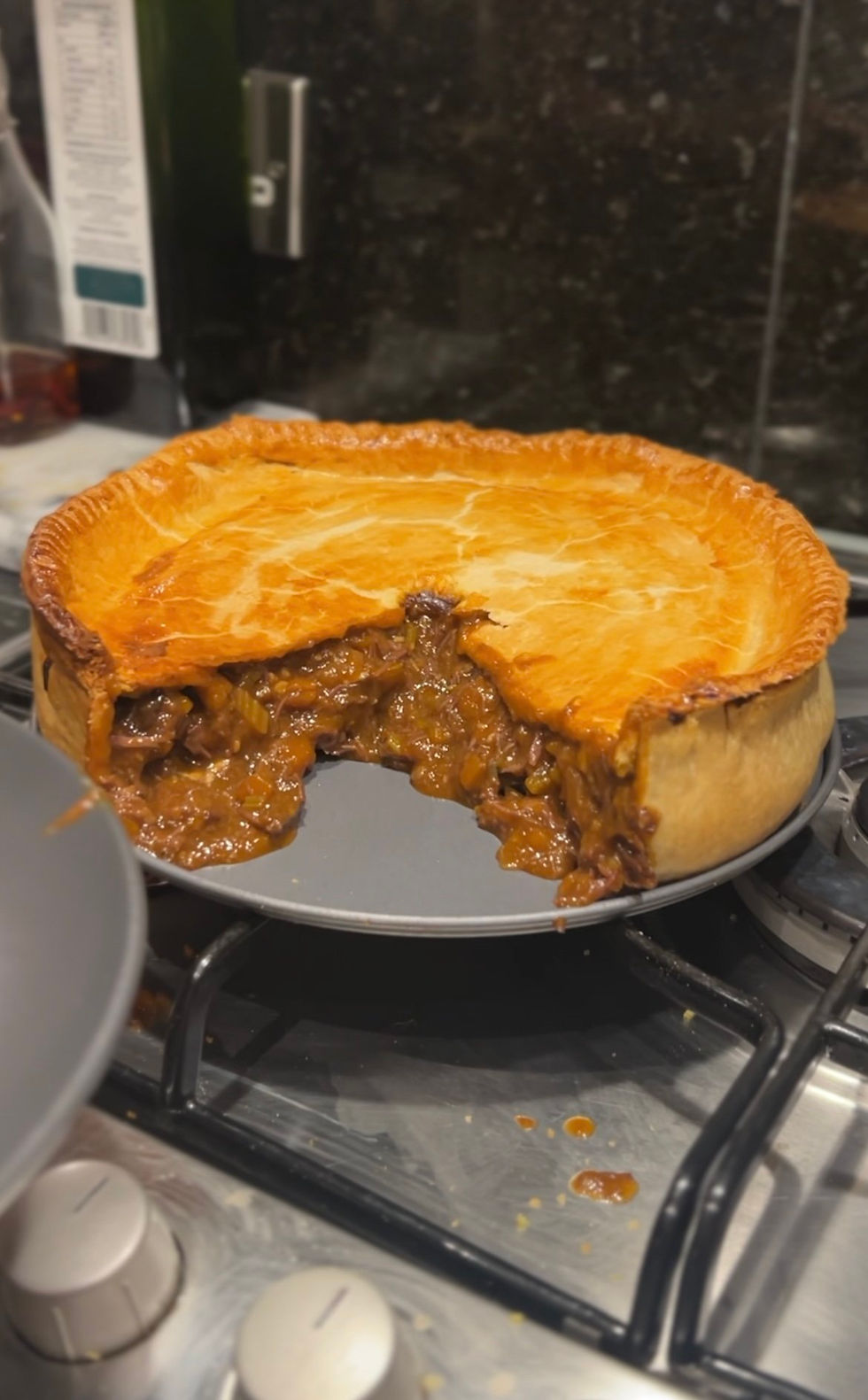 Ox Cheek and Stout pie