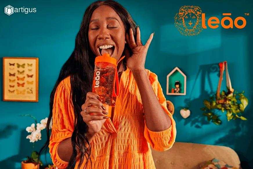 Produtos promocionais e personalizados Artigus - chá leão garrafa 600ml