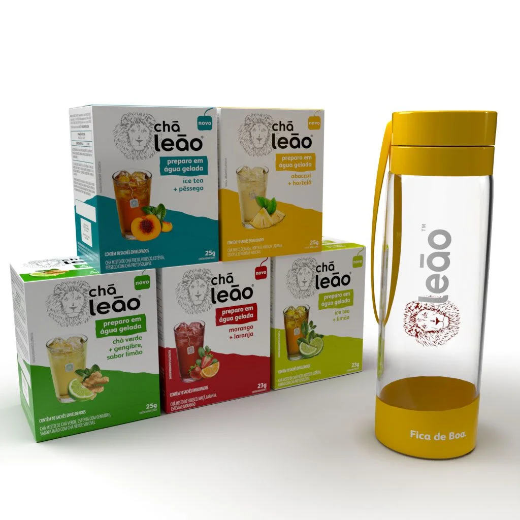 Produtos promocionais e personalizados Artigus - chá leão garrafa 600ml