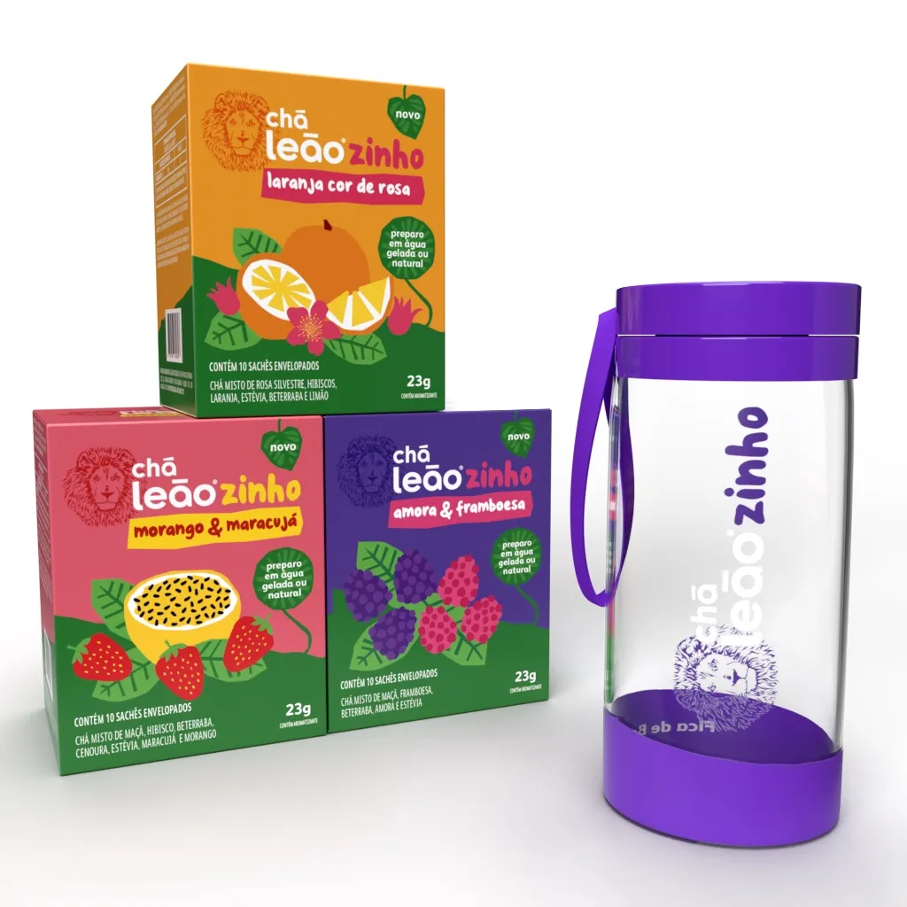 Produtos promocionais e personalizados Artigus - chá leão garrafa 380ml