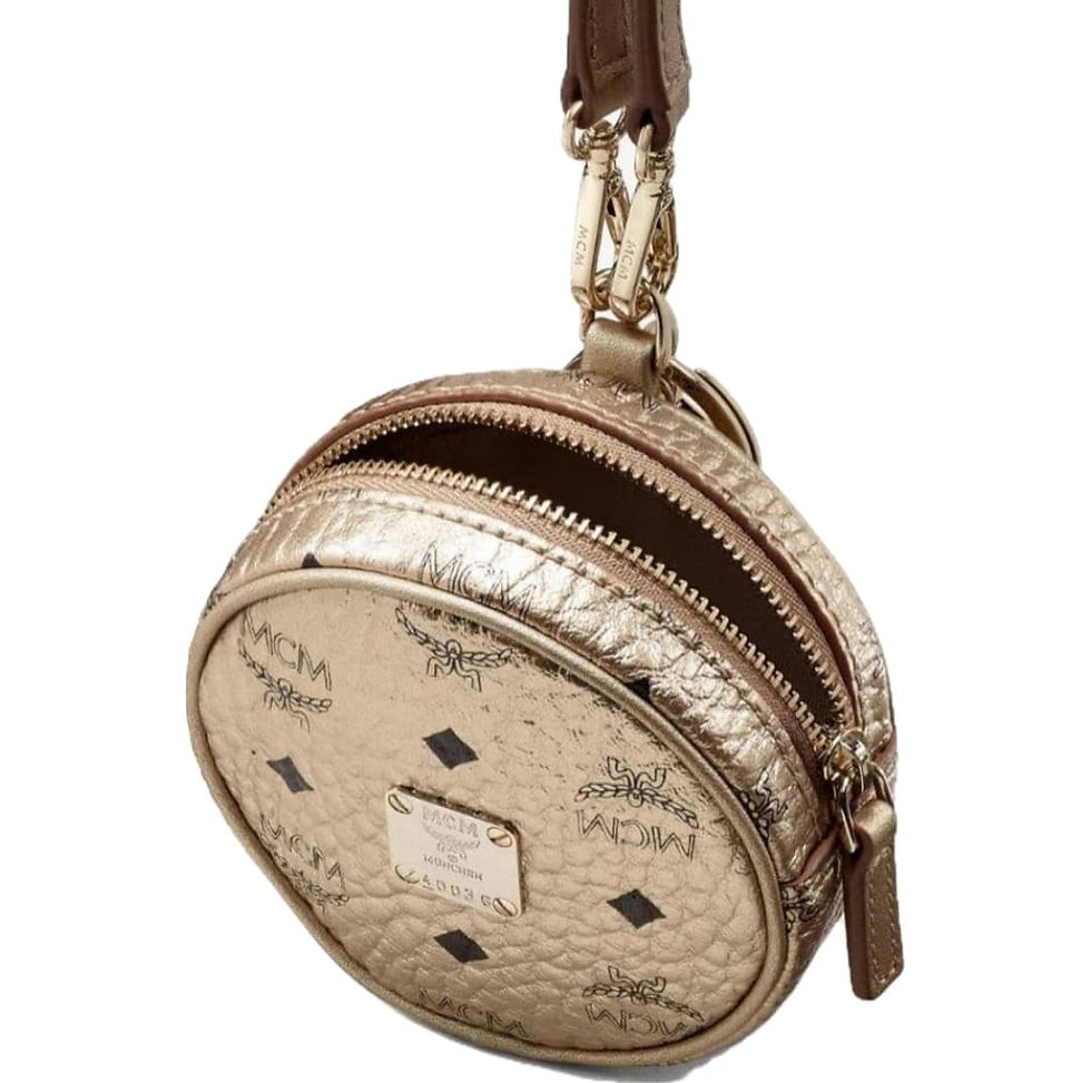 Thumbnail: MCM / Tambourine Charm with Crossbody Strap In Visetos Cognac