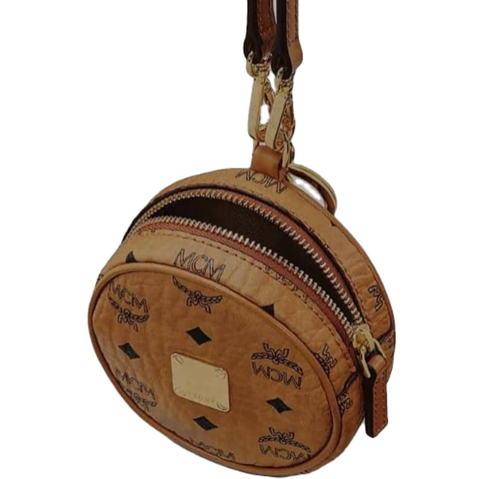 Thumbnail: MCM / Tambourine Charm with Crossbody Strap In Visetos Cognac
