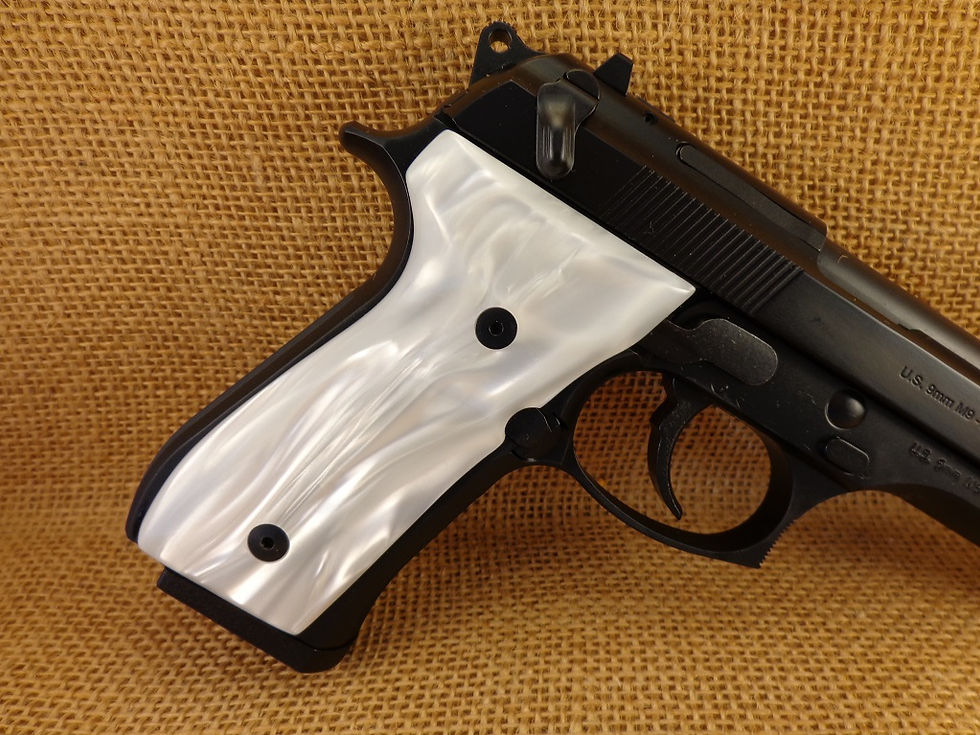Thumbnail: White Pearl Beretta grips 92-92FS-96-M9-M9A1