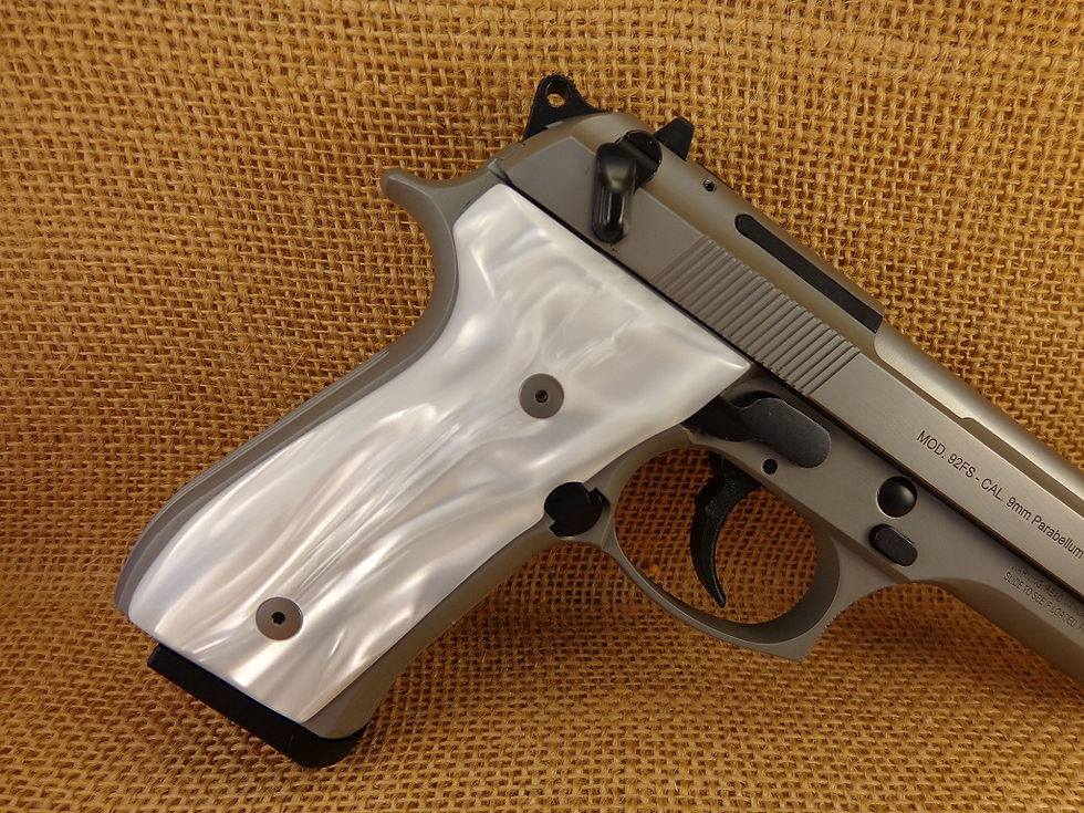 Thumbnail: White Pearl Beretta grips 92-92FS-96-M9-M9A1