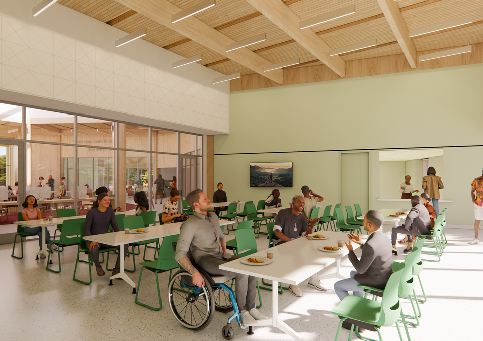 Multipurpose cafeteria at the New Douglass Community Center